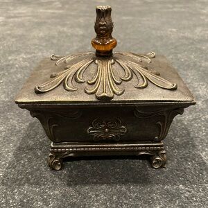 Ornate Bronze Box Coffee Table Jewelry Box Art Decor Table decoration pill box